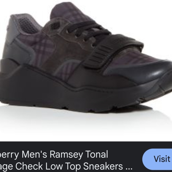 Burberry Men's Black Low Top Sneakers - Picture 1 of 7